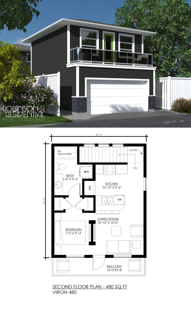 1 Bedroom House Plan With Garage Contemporary Viron 480 November 2024  - House Floor Plans With Garage