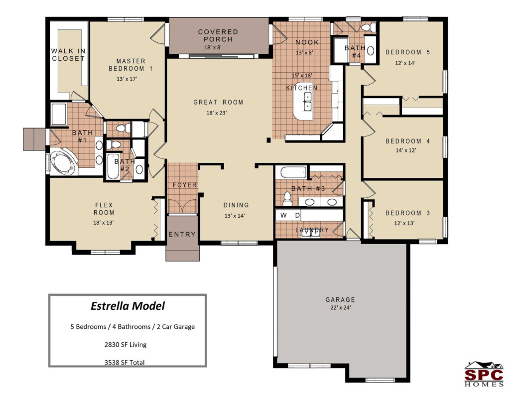 1 Storey 4 Bedroom House Plan Printable Templates Free - 1 Story 4 Bedroom House Floor Plans