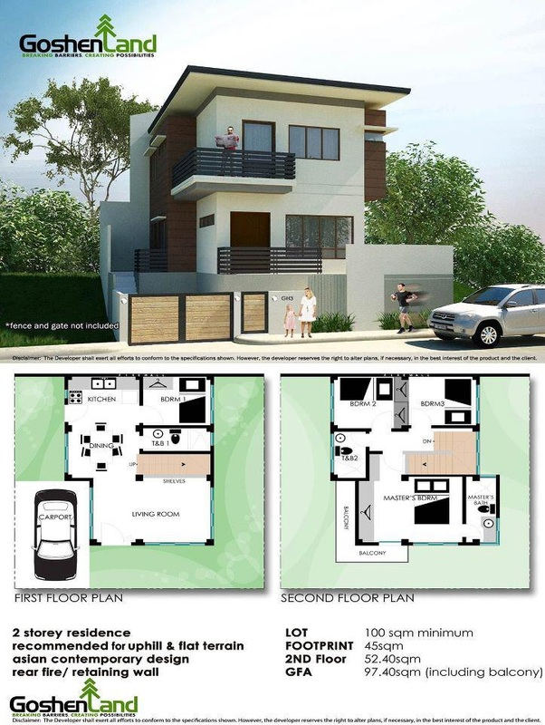 100 Square Meter Double Storey House Design Tanya Tanya - Simple 100 Square Meter House Floor Plan