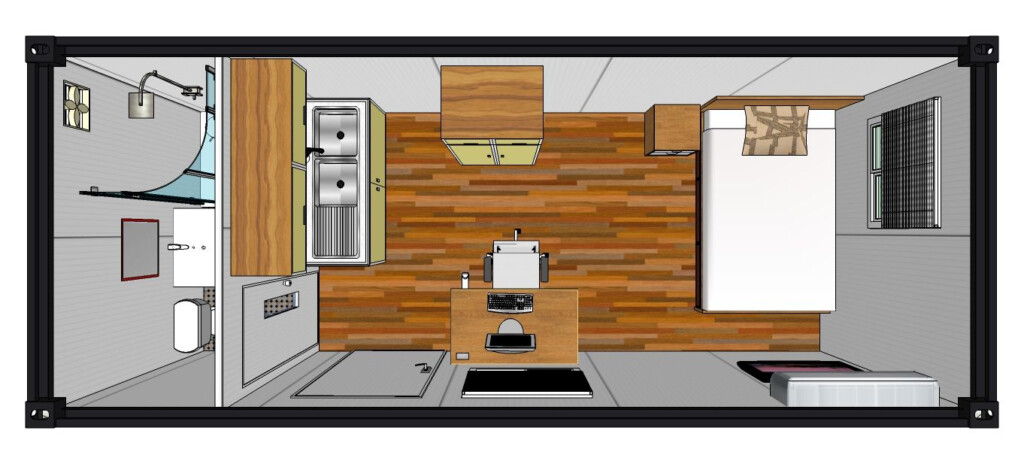 20ft Single Room floor Plan CONTAINER HOUSE Container House Design  - Shipping Container House Floor Plans 20 Ft