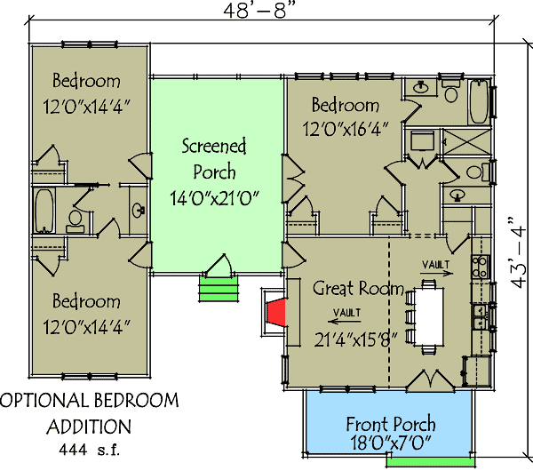 3 Bedroom Dog Trot House Plan 92318MX Architectural Designs House  - Dog Trot House Floor Plans