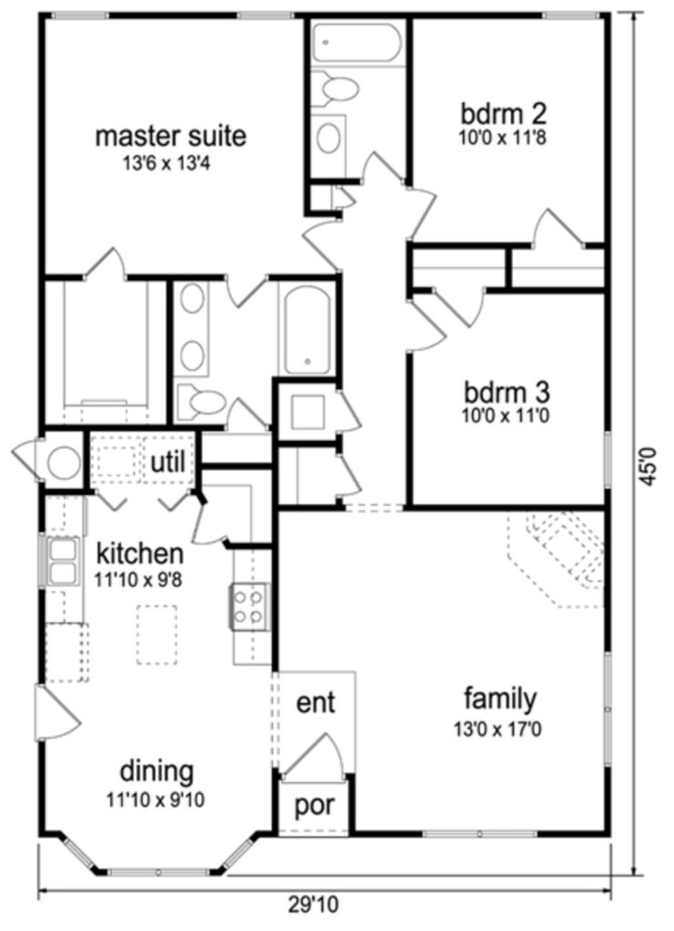 3 Bedroom House Design And Floor Plan Ideas Of Europedias - 3Br House Floor Plans