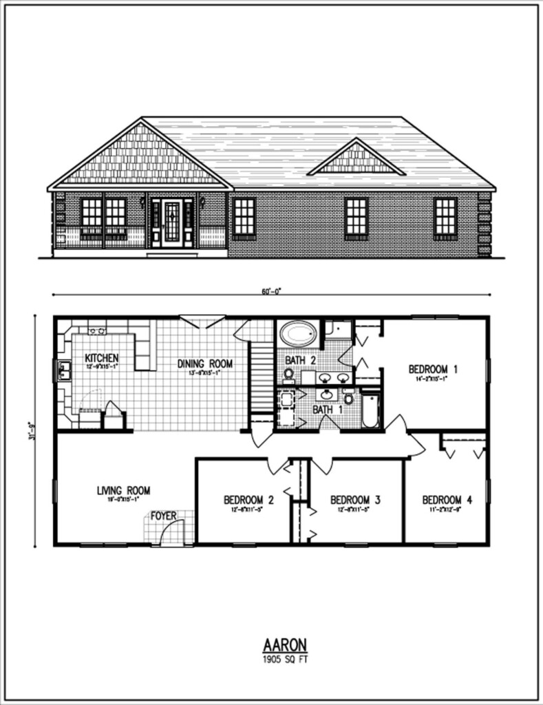35 4 Bedroom Ranch Style House Plans With Open Floor Plan Wonderful  - 4 Bedroom Ranch House Floor Plans