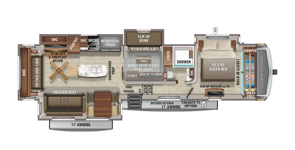6 Of The Top Fifth Wheel RVs With Bunkhouses - 5Th Wheel Bunk House Floor Plans