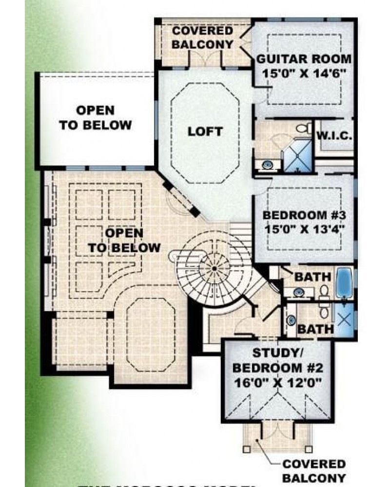 AmazingPlans House Plan F2 4198 Morocco Luxury Spanish  - Moroccan House Floor Plan