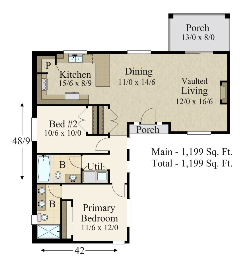 Aviator House Plan One Story Modern Home Design MM 1199 - 1199 Housing Floor Plans