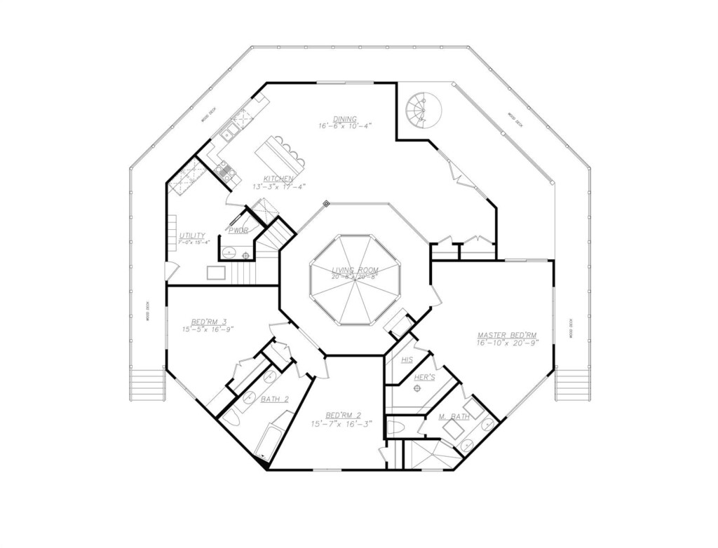 Exclusive Modern Octagonal Style House Plan 7386 Plan 7386 - Octagon House Floor Plan