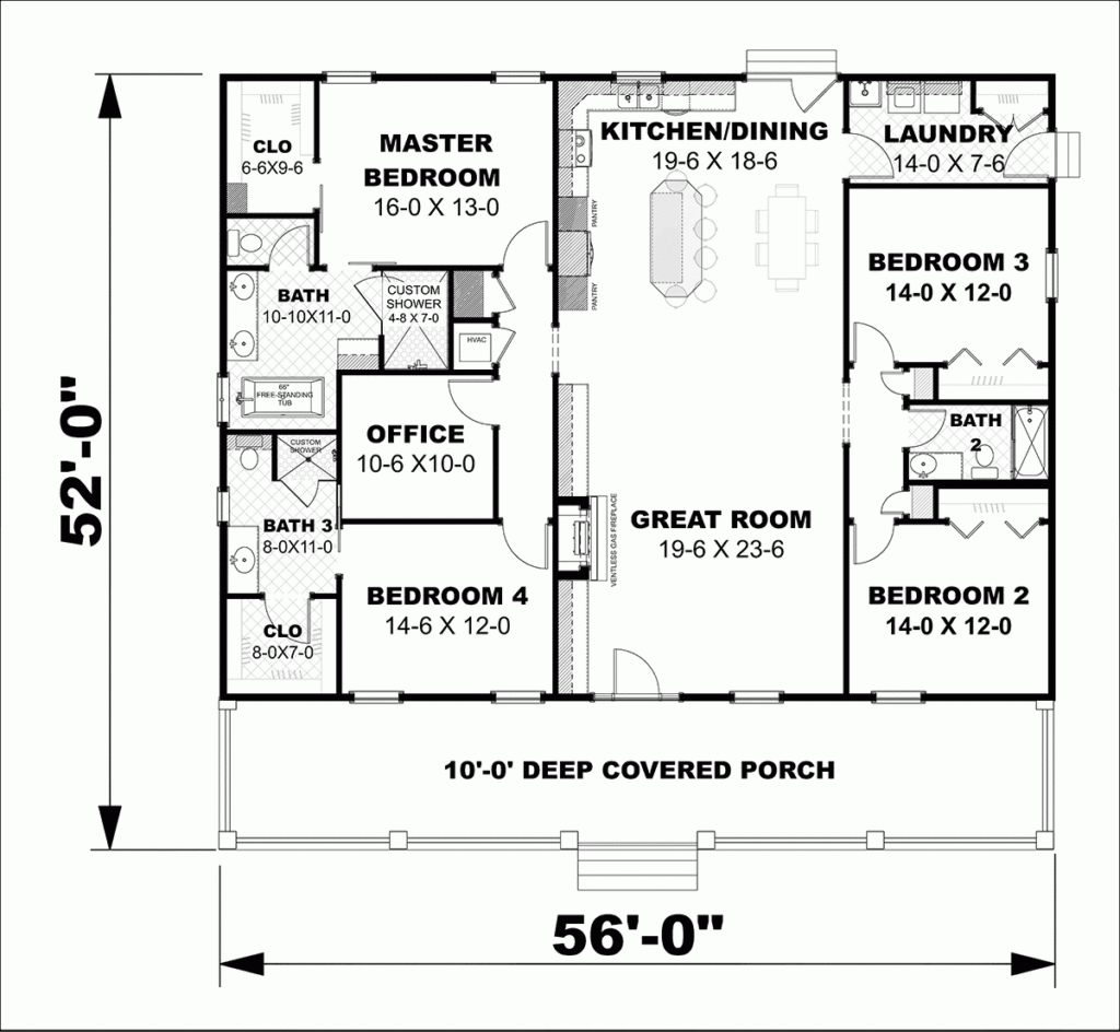 Floor Plans For A 4 Bedroom 3 Bath House Viewfloor co - House Floor Plans For 4 Bedroom