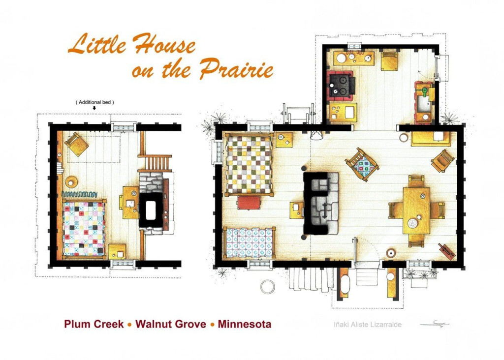 Floorplan Of The LITTLE HOUSE On The PRAIRIE Little House Prairie  - Little House On The Prairie Floor Plan