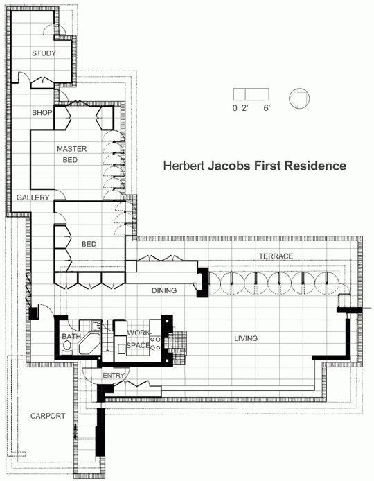 Frank Lloyd Wright Herbert And Katherine Jacobs House Madison USA  - Jacobs House Frank Lloyd Wright Floor Plan