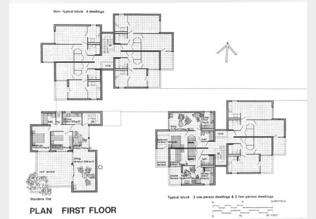 Kate Macintosh High Density Low Rise Lambeth Old Peoples Housing  - Lambeth House Floor Plans