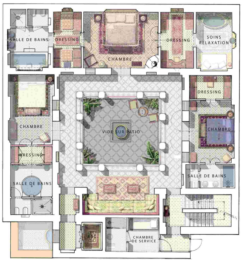 Luxury Riad In Marrakesh Prestigious Collection Plan De Maison Avec  - Moroccan House Floor Plan