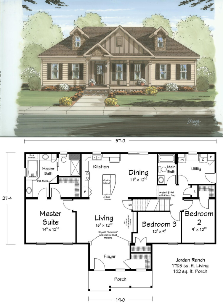 Make Your Home A Ranch Style Oasis With These Simple House Plans  - Four Bedroom Ranch House Floor Plans