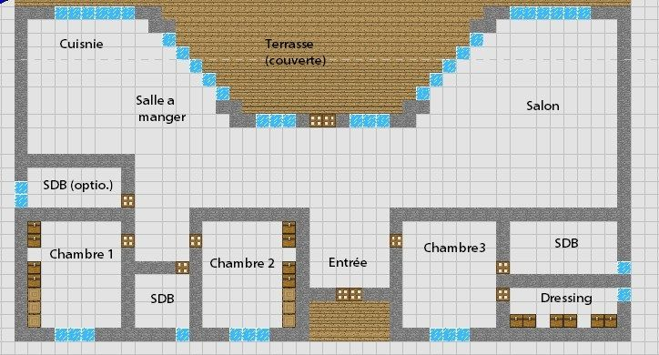 Minecraft Floor Plan Simple Modern House With 3 Bedrooms 2 Bathrooms  - Minecraft House Floor Plan