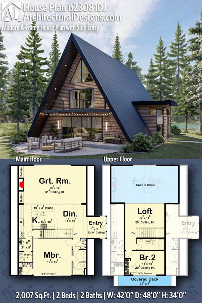 Modern A Frame House Plan With Side Entry 623081DJ Architectural  - A Frame House Designs And Floor Plans