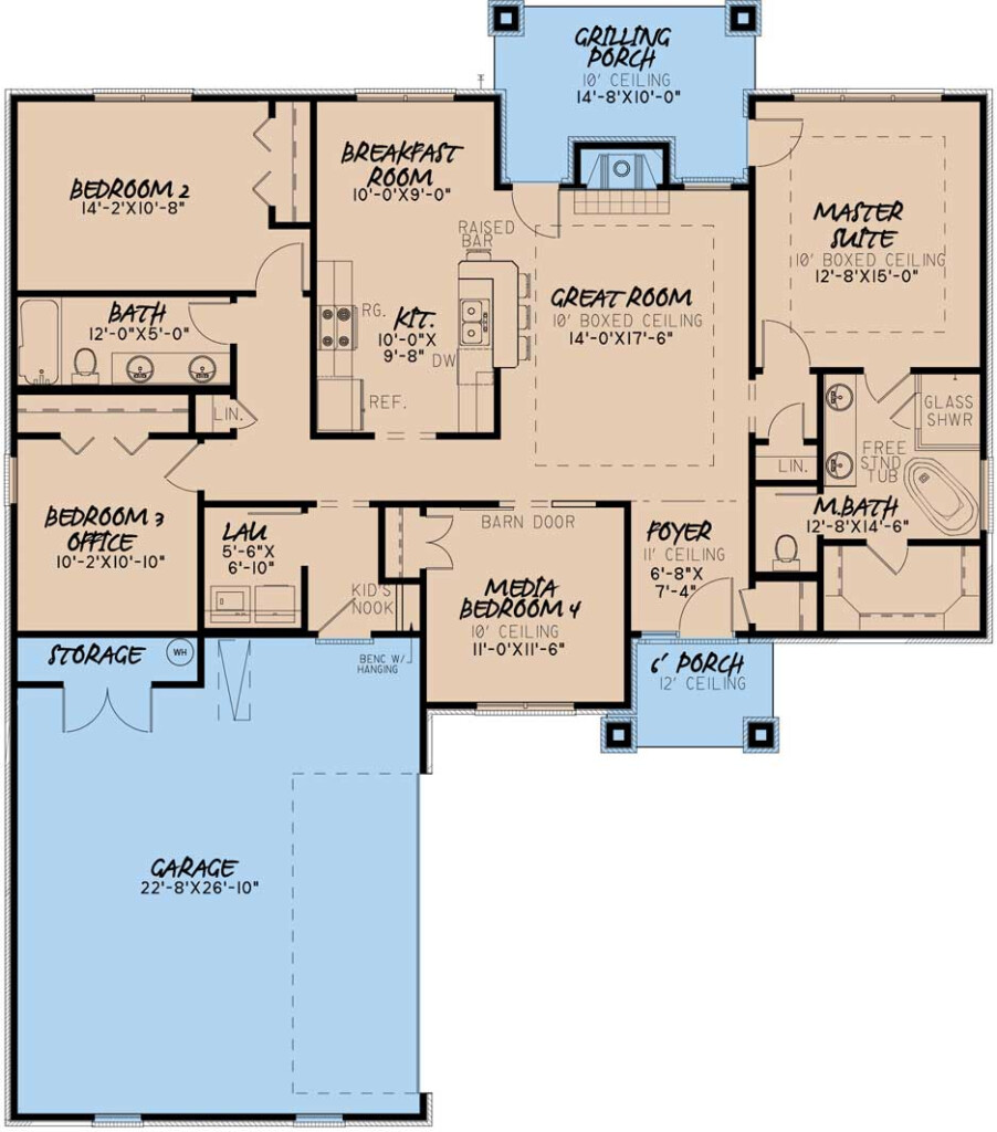 Modern House Plan 4 Bedrooms 0 Bath 1649 Sq Ft Plan 12 1500 - House Floor Plans For 4 Bedroom
