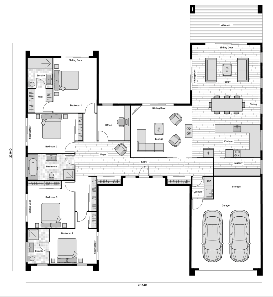 Pavilion House Plans NZ H Shaped House Design The Dunstan - House Designs Floor Plans Nz