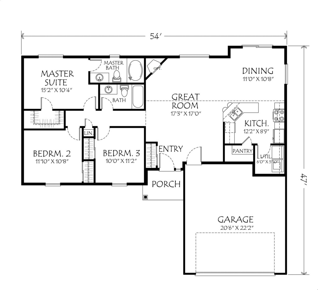 Pin By Cassie Williams On Houses Single Level House Plans One Storey  - Single Story House Plans With Open Floor Plan