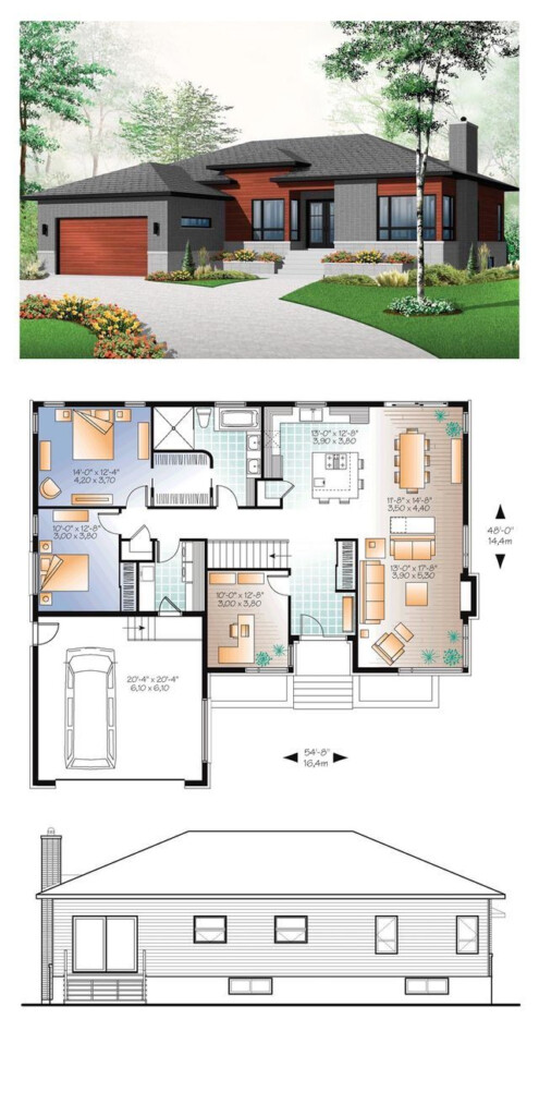 Pin By Navin Sorn On Villa Floor Plan Modern Style House Plans House  - Modern Family House Floor Plan