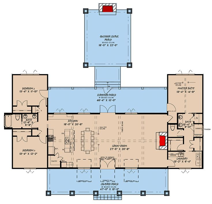 Plan 70665MK One Level Mountain House Plan With Open Concept Living  - House Plans One Level Open Floor Plan