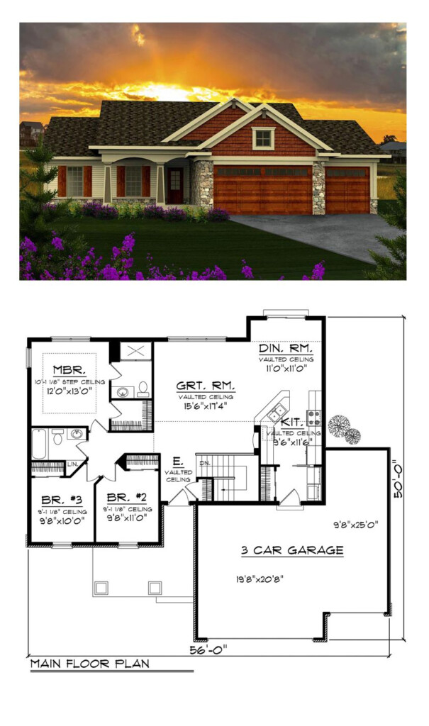 Ranch Style House Plan 96120 With 3 Bed 2 Bath 3 Car Garage Ranch  - Acnh House Floor Plan