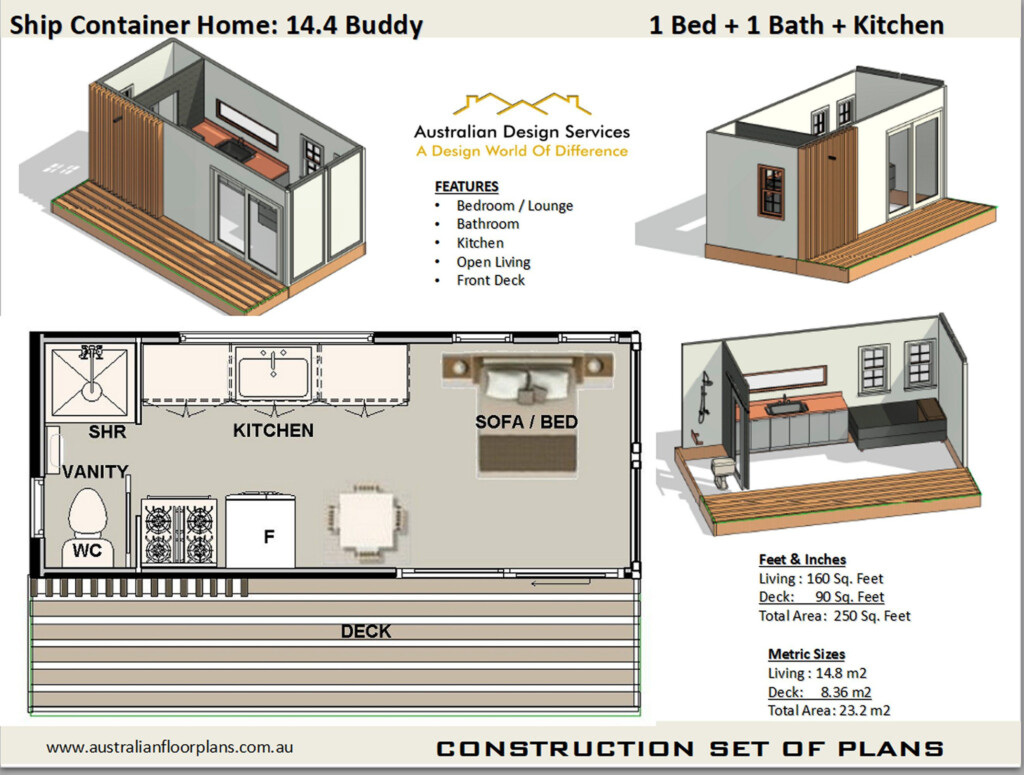 Shipping Container Home 20Ft Buddy Australianfloorplans Shipping  - Shipping Container House Floor Plans 20 Ft