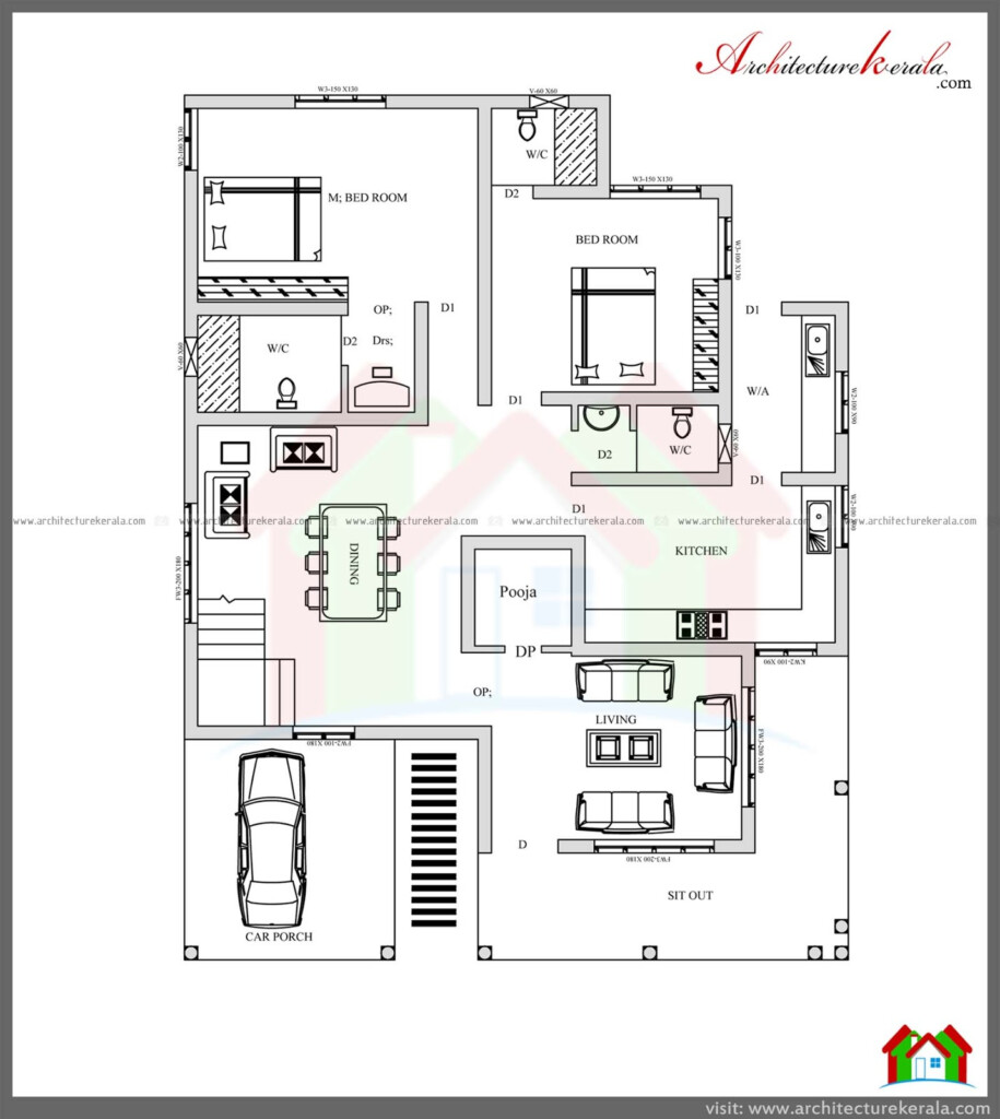 Stunning 4 Bedroom Kerala Home Design With Pooja Room Free Plan And  - 4 Bedroom House Plans In Kerala Double Floor