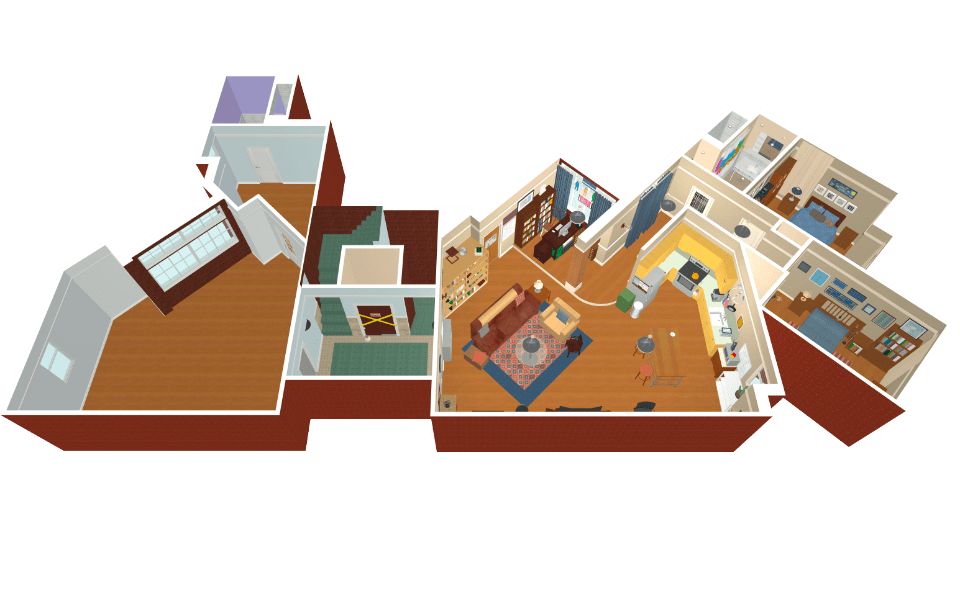 The Big Bang Theory Virtual Apartment Created In Live Home 3D - Betty Cooper House Floor Plan