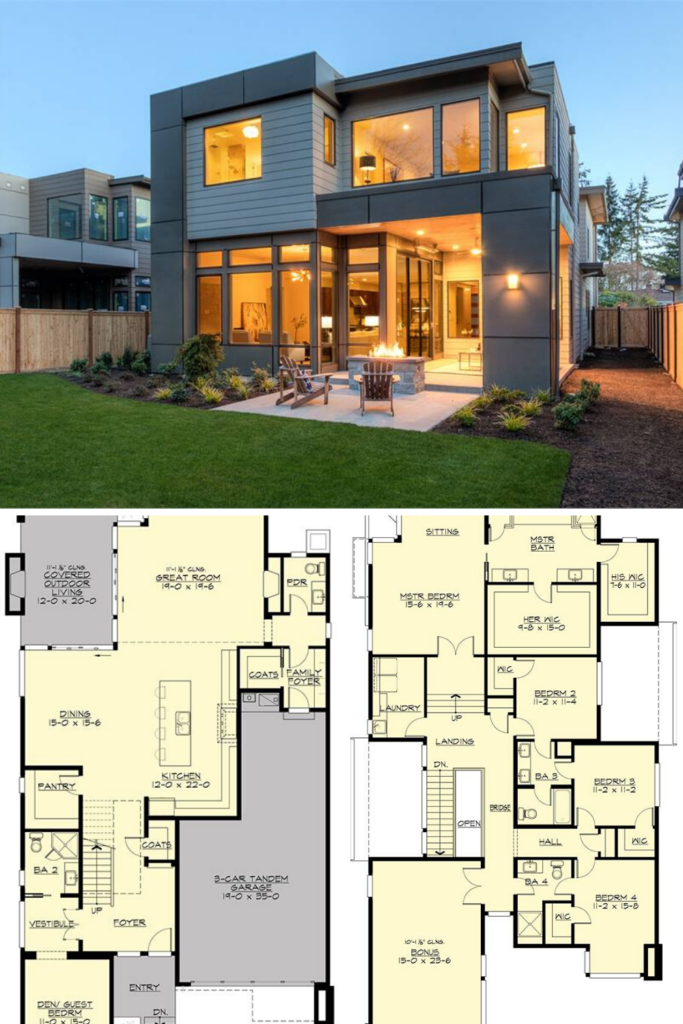 Tour The Striking Sunoria A 4 Bedroom Contemporary Home Plan That s  - Modern House 2 Story Floor Plans