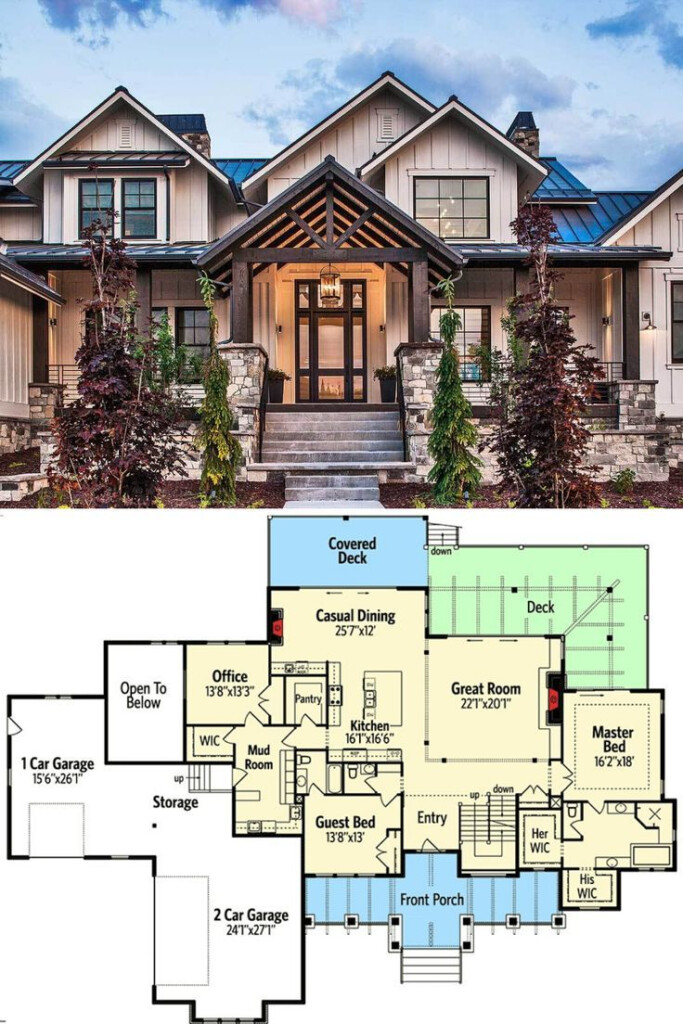 Two Story 6 Bedroom Mountain Home With Climbing And Exercise Rooms  - Mountain House Floor Plan