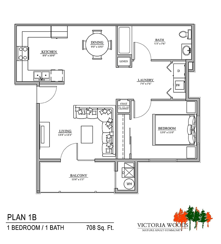 Victoria Woods Draper Floor Plan 1B American Housing Partners - Draper House Floor Plan